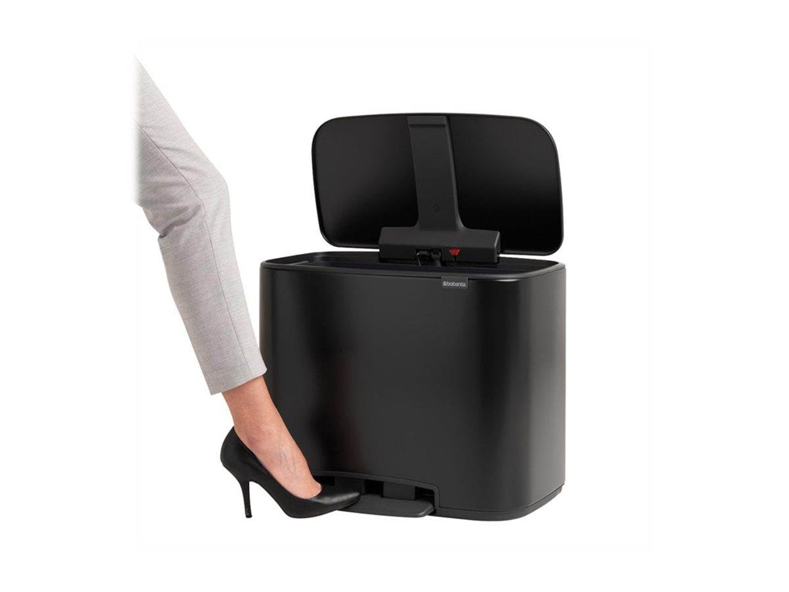 brabantia Bo Brabantia 11L + 23L Bo Pedal Bin - Matt Black brabantia Bo Brabantia 11L + 23L Bo Pedal Bin - Matt Black